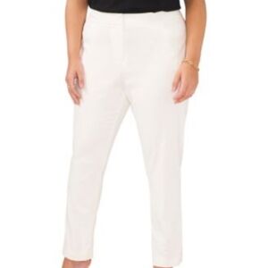 Vince Camuto White Cropped Slim-Leg Pants